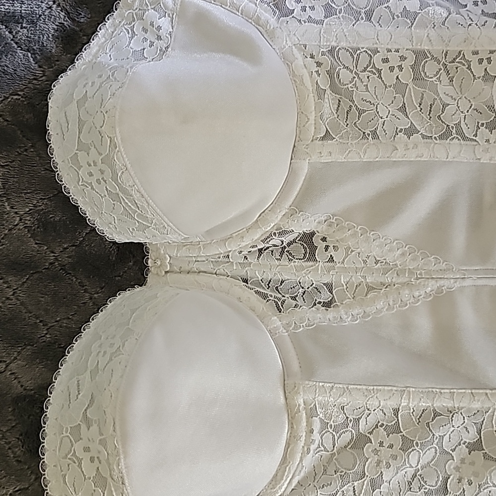 Dominique white Lace Corset Strapless Bra 36b Bridal Like-new - Picture 5 of 9